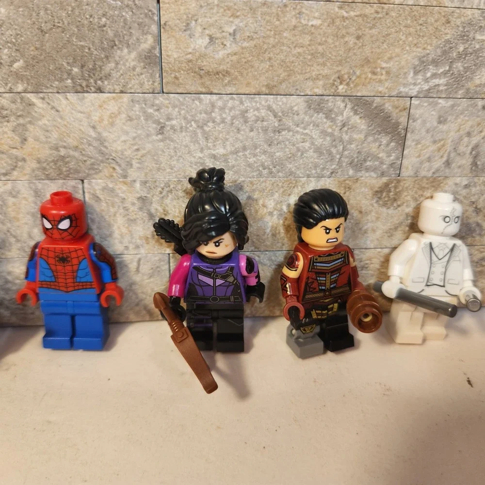 LEGO Marvel Minifigure Lot Moon Knight Thor Hawkeye Kate Bishop Shang-Chi Spidey